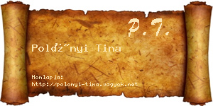 Polónyi Tina névjegykártya